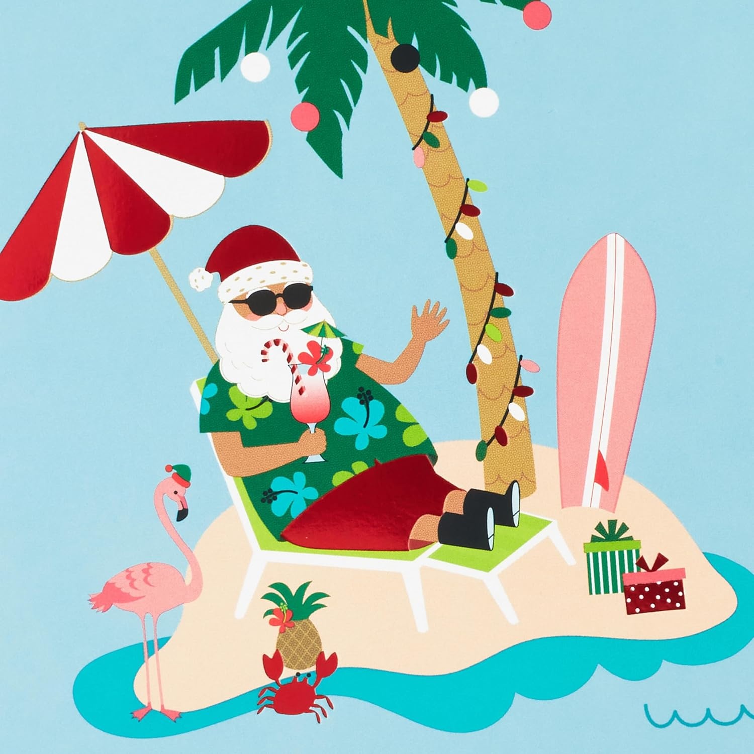 image:imageHallmark Boxed Christmas Cards Tropical Santa 16 Cards and 16 Envelopes Warmest Christmas Wishes