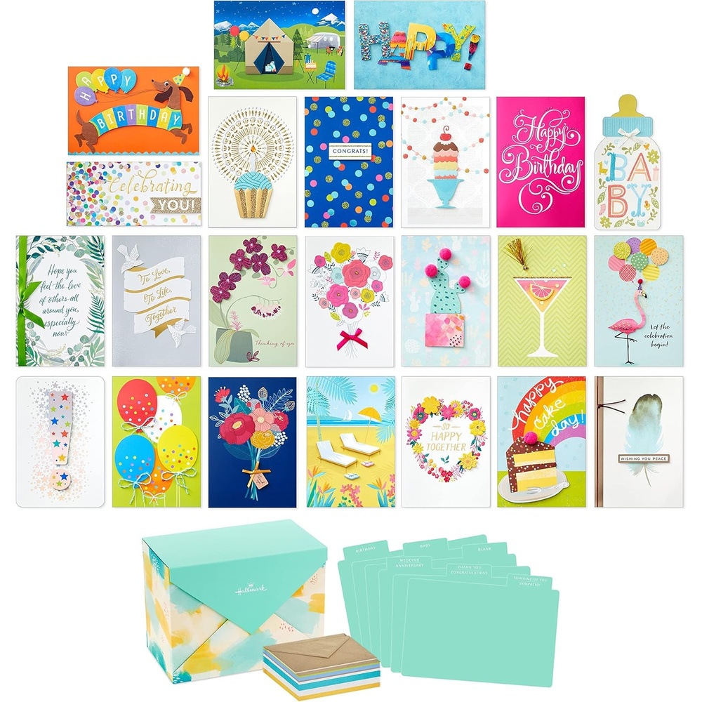 image:imageHallmark Assorted Boxed Christmas Cards Set Pack of 24 Handmade Holiday Cards with Envelopes 1XPX1975Watercolor