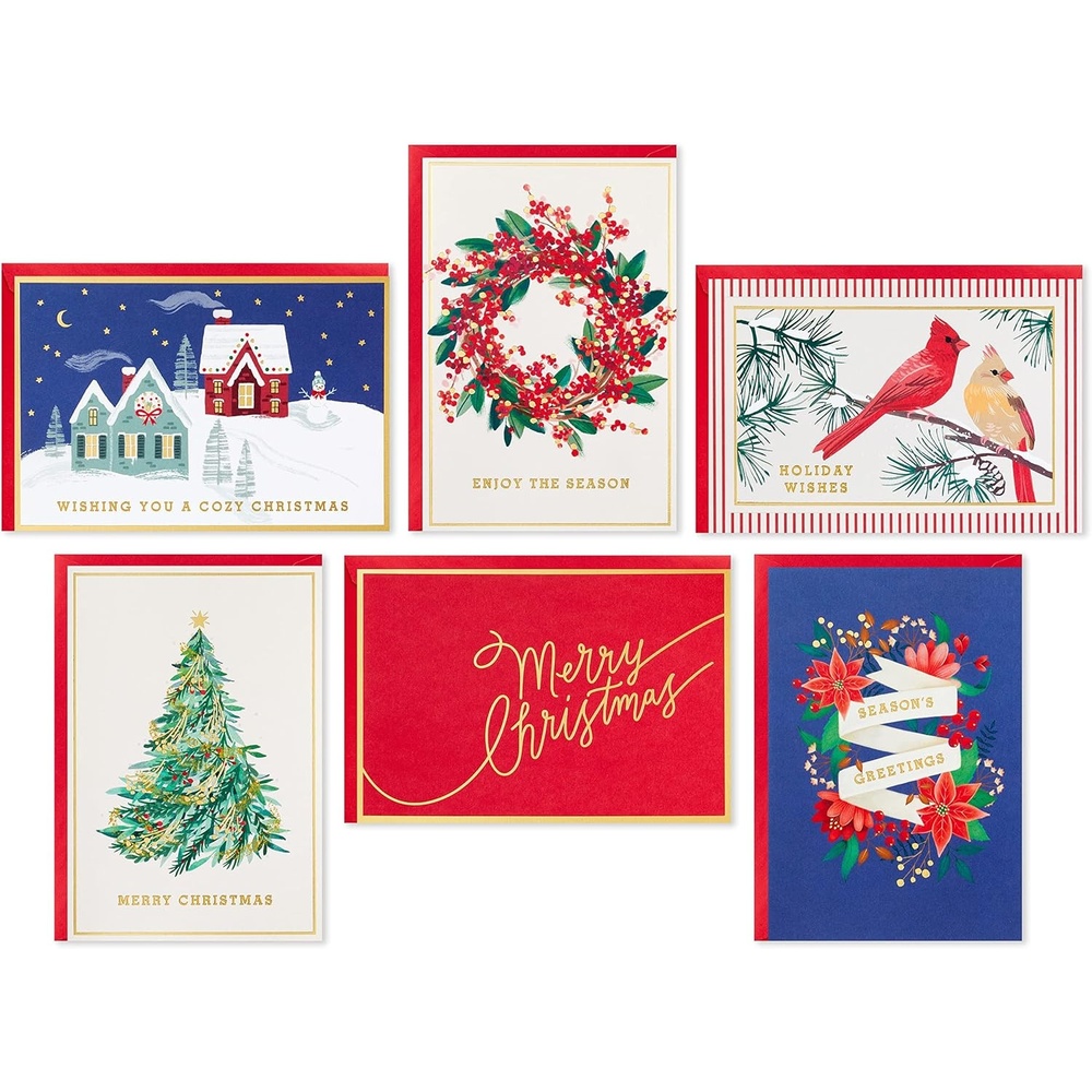 image:imageHallmark Boxed Christmas Cards Assortment Cardinals and Snowy Barn 40 Cards and EnvelopesCozy Christmas