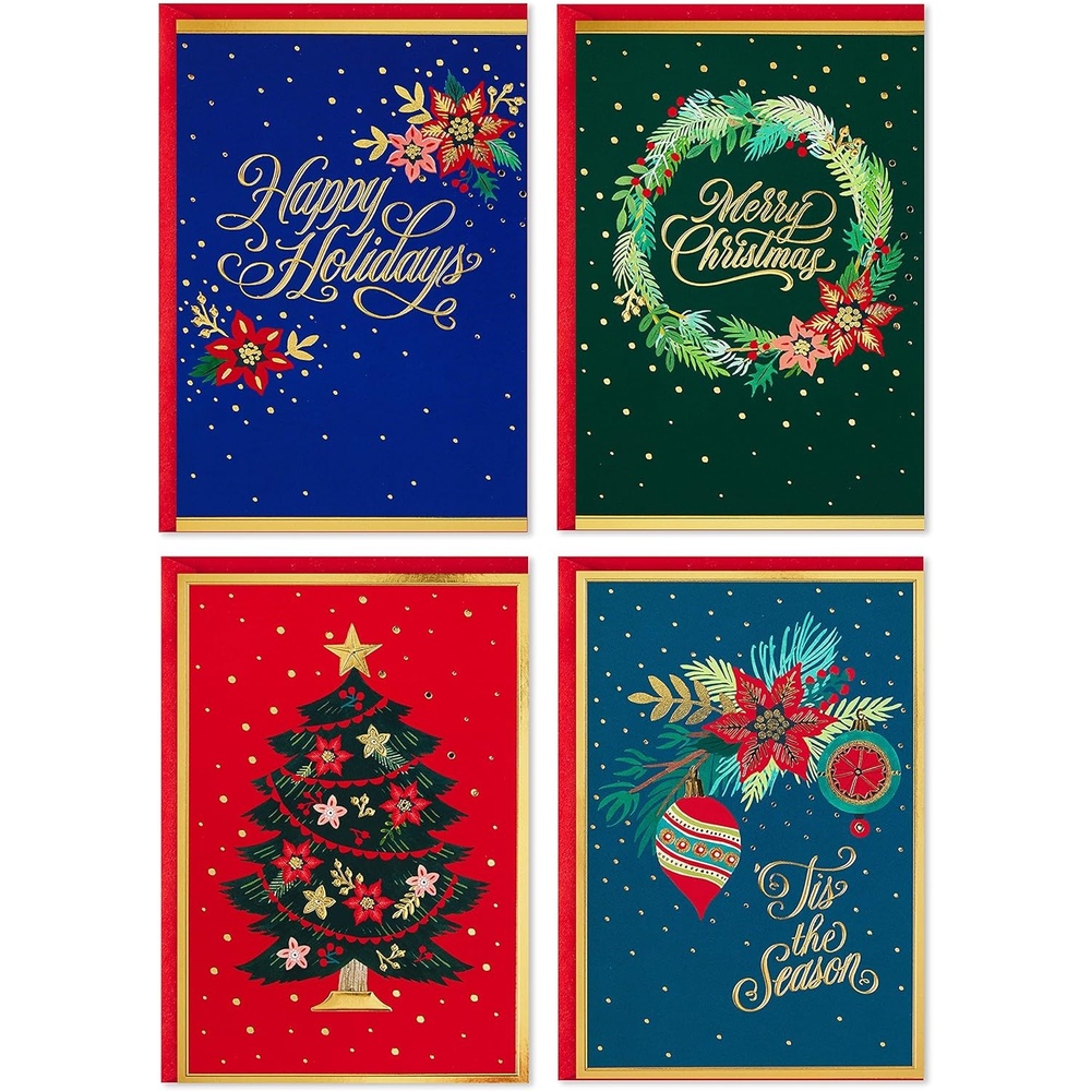 image:imageHallmark Boxed Christmas Cards Assortment Festive Foil 40 Cards and EnvelopesFestive Foil