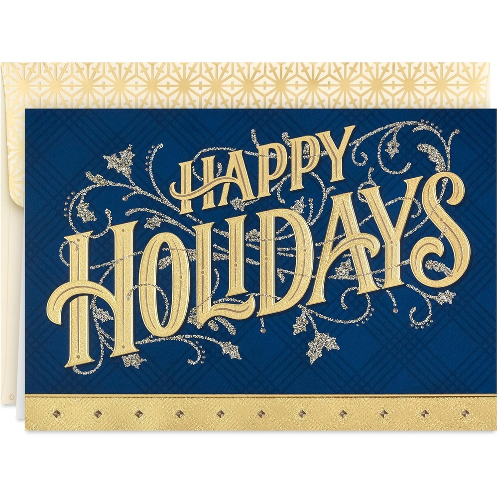 image:imageHallmark Boxed Holiday Cards Every Happiness 16 Christmas Cards and 17 EnvelopesBlue and Gold