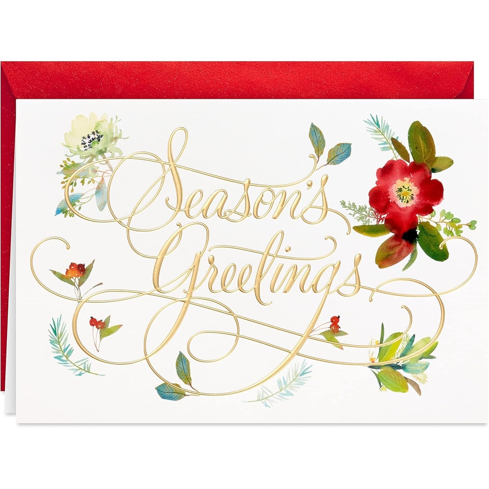 image:imageHallmark Boxed Holiday Cards Floral Seasons Greetings 40 Cards with EnvelopesCards