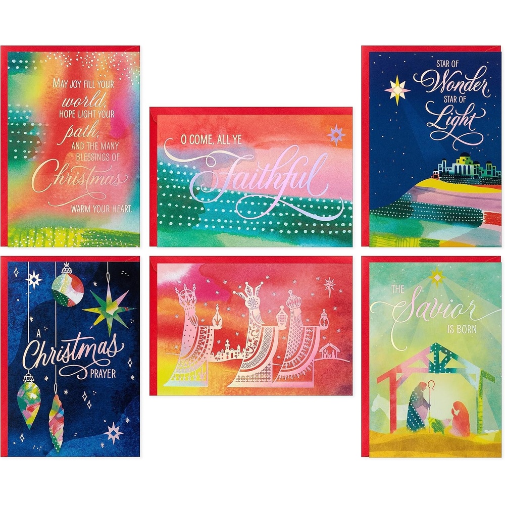 image:imageHallmark Boxed Holiday Cards Gold Happy Holidays 16 Cards and 17 EnvelopesReligious Star of Wonder Card Assortment