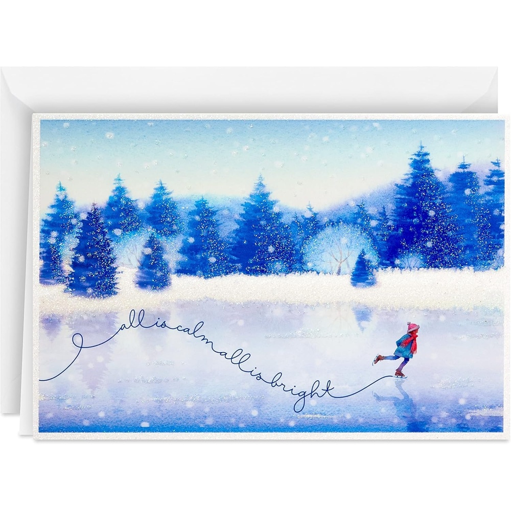 image:imageHallmark Boxed Holiday Cards Ice Skating 40 Cards with Envelopes