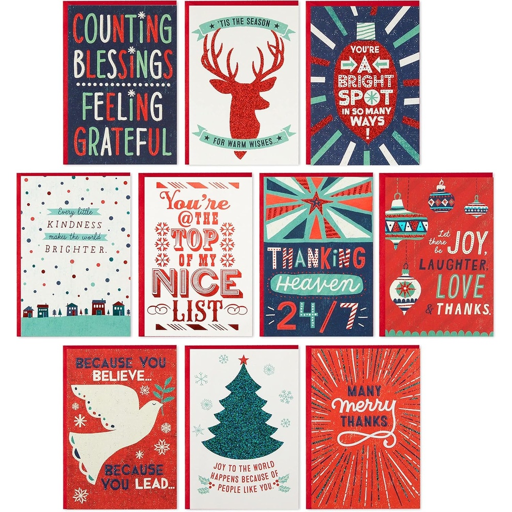 image:imageHallmark Christmas Thank You Cards Assortment 10 Cards and 10 EnvelopesHoliday Appreciation