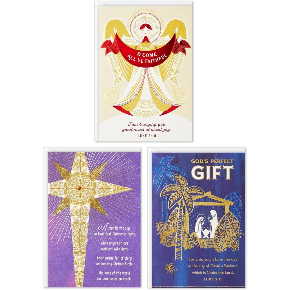 image:imageHallmark DaySpring Religious Boxed Christmas Cards Gods Love Manger Scene 16 Christmas Cards and 17 Envelopes1XPX1895Religious Cards  3 Assorted Cards with Envelopes