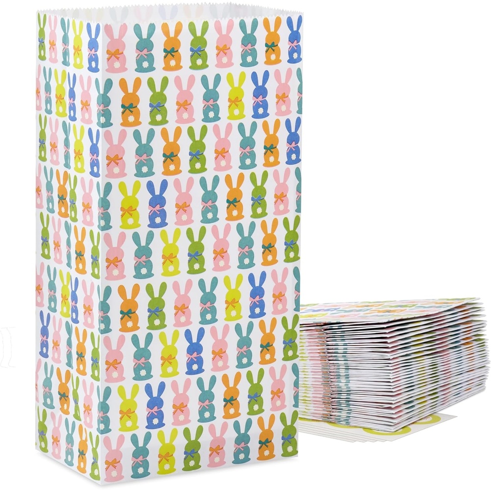 image:imageHallmark Holiday Party Favor and Wrapped Treat Bags 30 Bags White with Red Yellow Blue Green Christmas Lights for Christmas Hanukkah Classroom Parties Teacher Gifts Luminaries Sack LunchesEaster
