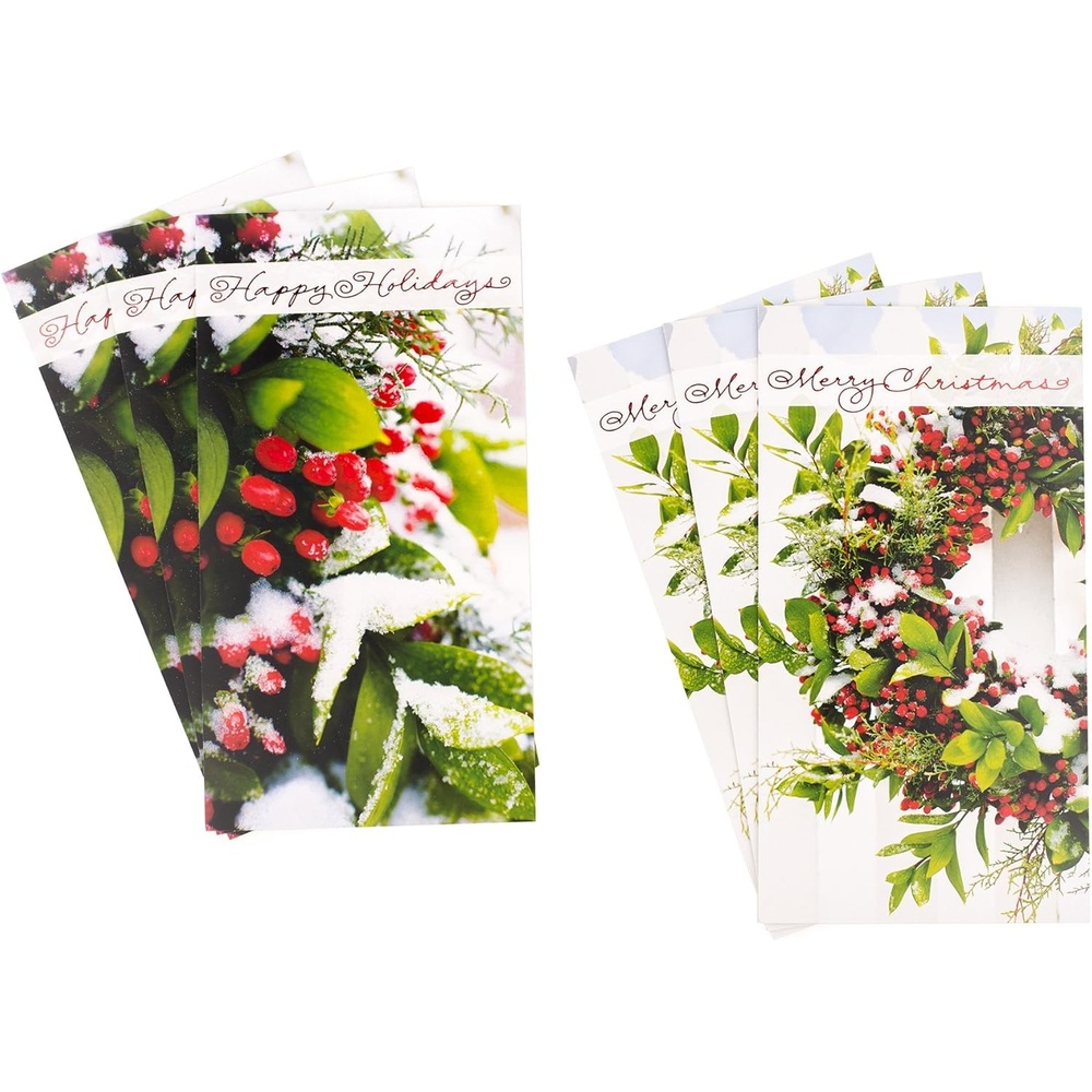 image:imageHallmark Pack of Christmas Money or Gift Card Holders Very Merry 6 Holiday Cards with EnvelopesWreath and Berries