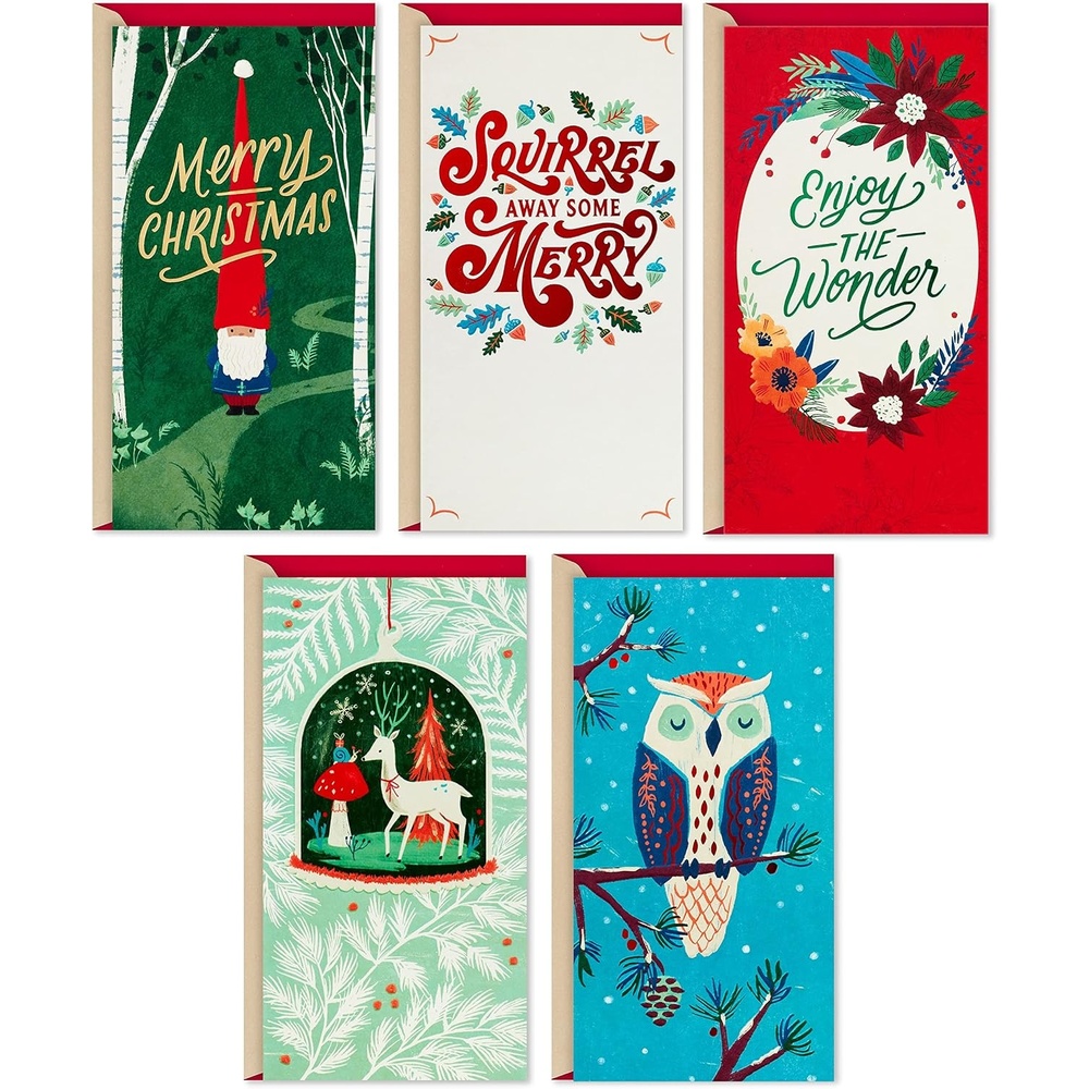 image:imageHallmark Pack of Money or Gift Card Holders Christmas Wishes 10 Cards with EnvelopesWoodland Wonder