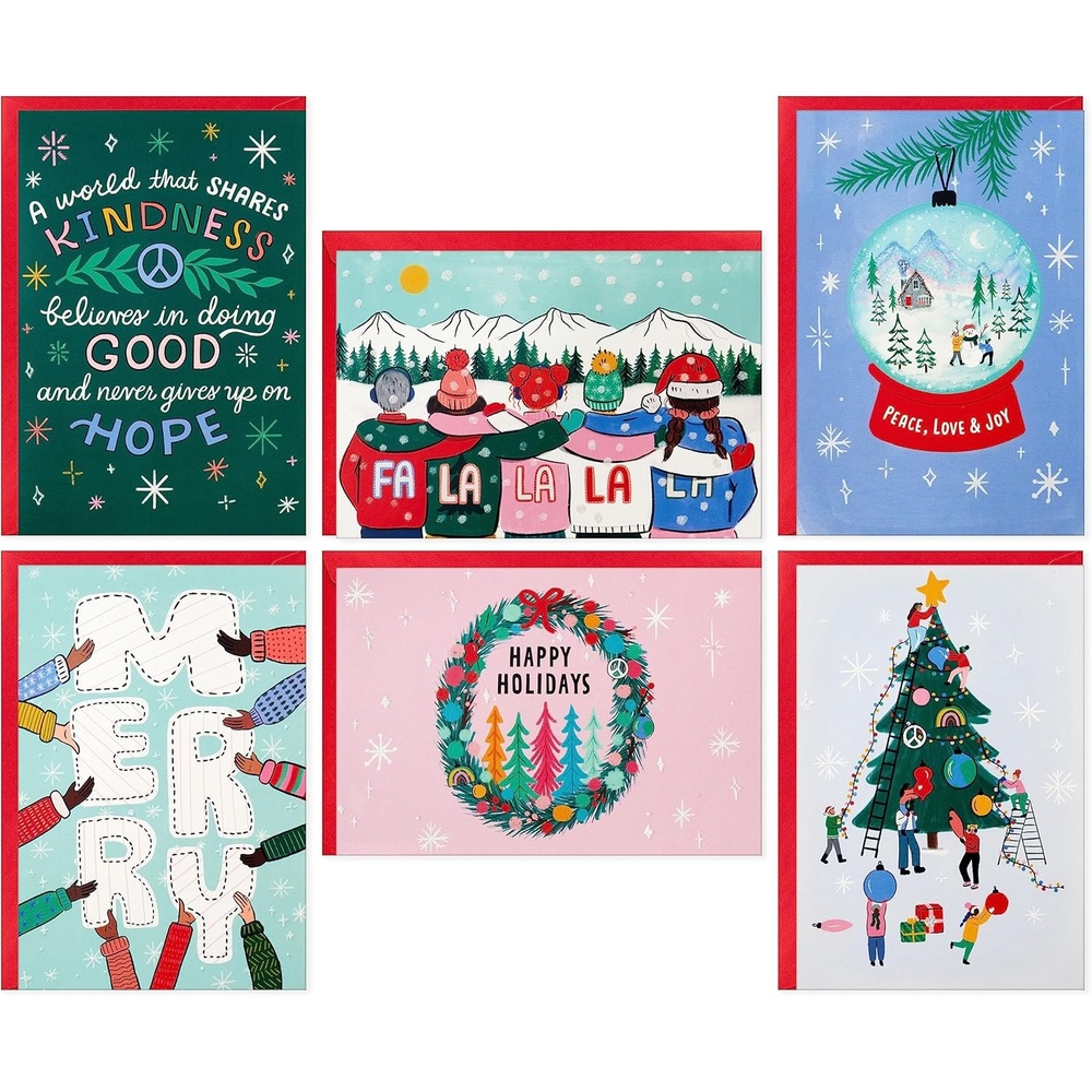 image:imageHallmark Pastel Boxed Christmas Card Assortment 24 Cards and Envelopes Hope Unity KindnessHope  Unity Kindness Holiday Card Assortment