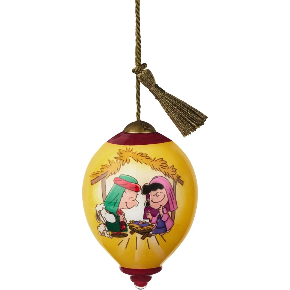 image:imageHallmark Peanuts NeQwa Art Christmas Pageant Christmas Ornament HandPainted Glass Gifts for Peanuts Fans