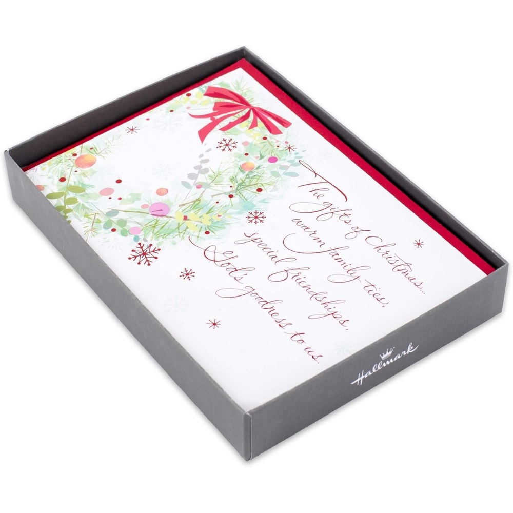 image:imageHallmark Religious Christmas Boxed Cards Inspirational Quote 16 Cards and 17 EnvelopesWhite   Red with multicolor