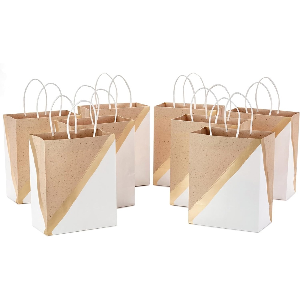 image:imageHallmark Rustic Christmas Gift Bag Assortment 8 Bags 3 Small 6 3 Medium 9 2 Large 13 Gray White and Red Farmhouse Snowman Snowflakes Merry and Bright WreathWhite