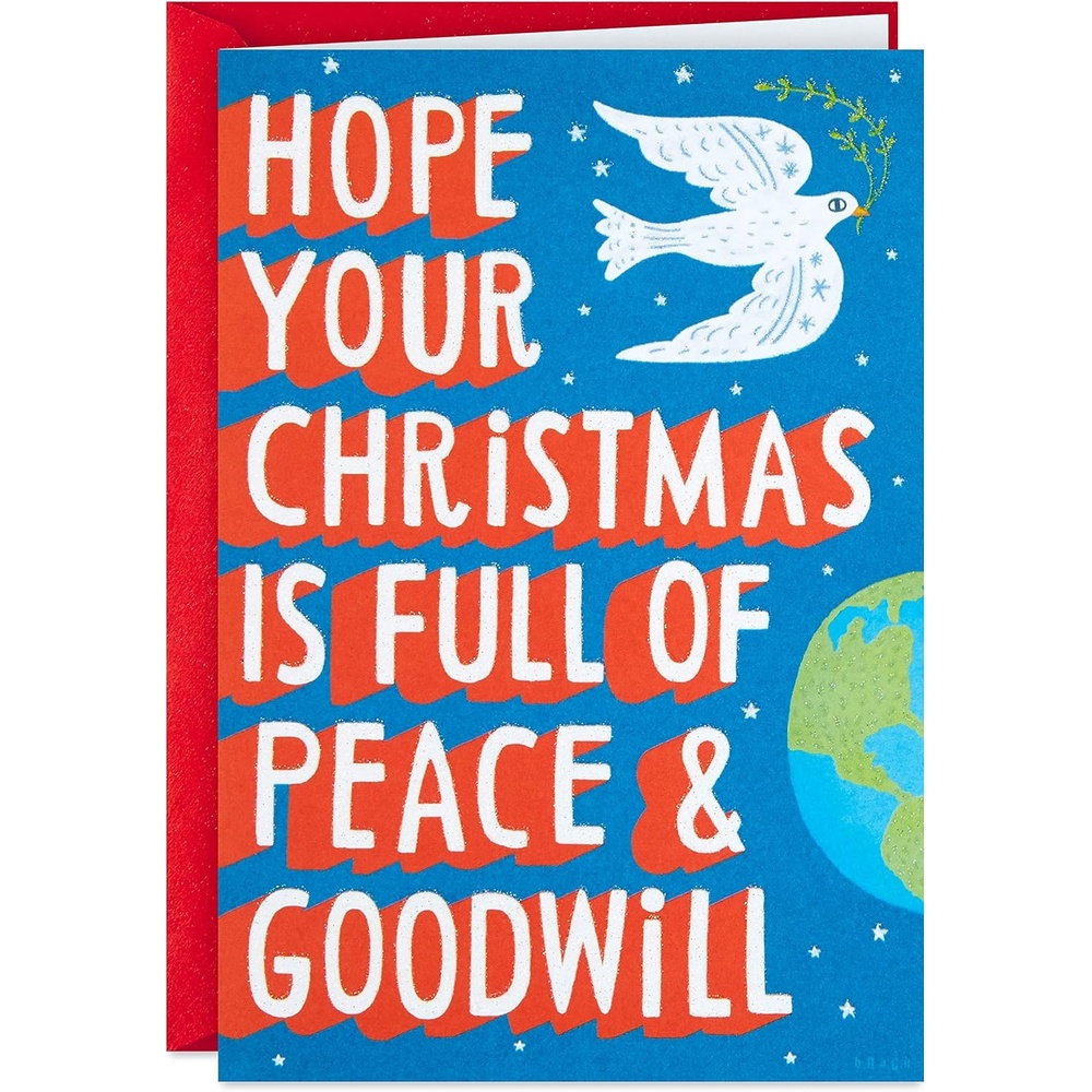 image:imageHallmark Shoebox Funny Christmas Card TRex I Love You THIS Much Dinosaur with Santa HatFunny Peace and Goodwill Card