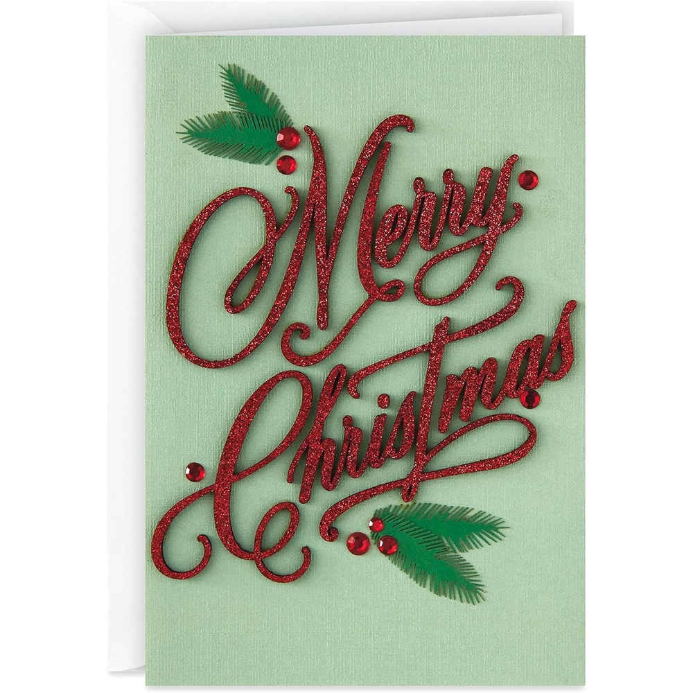 image:imageHallmark Signature Christmas Card Merry Christmas LetteringLettering with Green Backing