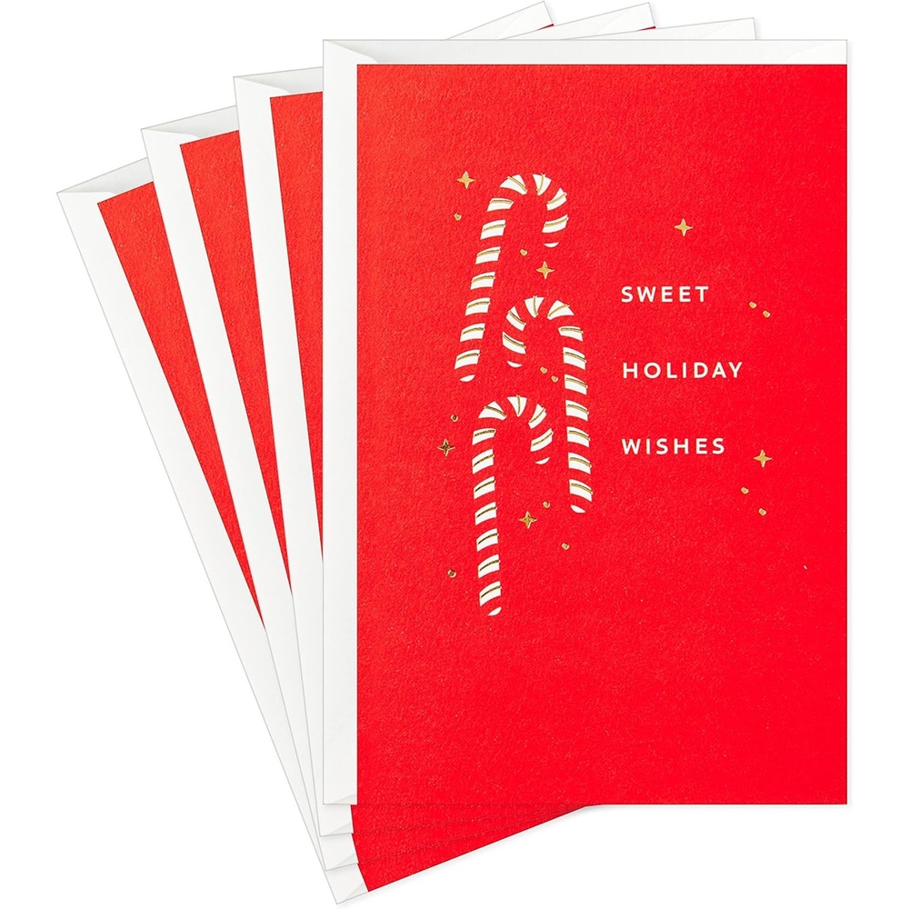 image:imageHallmark Signature Pack of 4 Christmas Cards Candy CanesCandy Canes  Pack of Cards