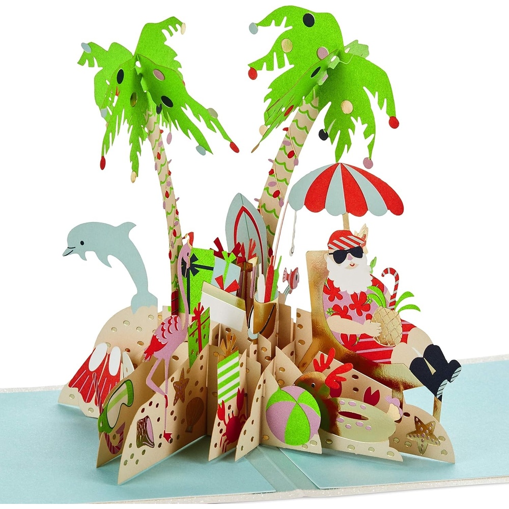 image:imageHallmark Signature Paper Wonder Pop Up Christmas Card Tropical SantaTropical Santa Pop Up