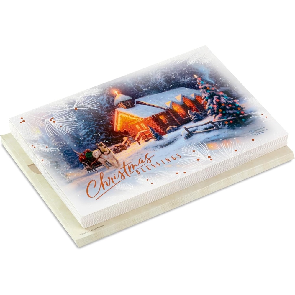 image:imageHallmark Thomas Kinkade Christmas Cards 16 Cards and Envelopes Christmas BlessingThomas Kinkade  Blessings Church