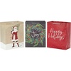 image:imageHallmark 9 Medium Christmas Gift Bag Bundle 4 Bags Traditional Santa Holly Wreath Snowy Red Car Red and Green Plaid for Friends Coworkers Teachers Neighbors1 count Pack of 3