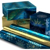 Navy Blue Snowflakes  Gold  Happy Holidays