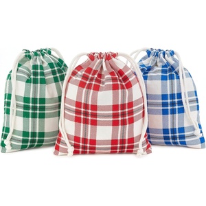 Hallmark 10″ Christmas Gift Bags (3 Reusable Fabric Bags: Red, Blue, Green) for Holiday Parties, Hanukkah, Winter Weddings(Red  Blue  Green)