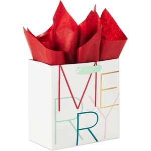 Hallmark 13″ Large Christmas Gift Bag with Tissue Paper and Gift Tag (Glitter Christmas Wishes) for Kids, Adults, Friends, Family(Modern Merry)