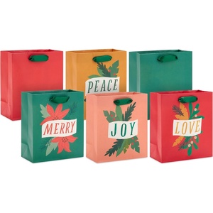 Hallmark 13″ Large Christmas Gift Bags with Tissue Paper (3 Bags: Modern Trees, Gold Snowflake, Abstract Stripes) in Blue, Red, Green, White, Gold(1 count (Pack of 6))