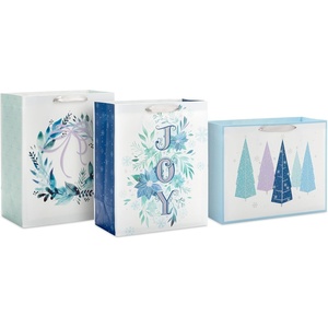 Hallmark 17″ Extra Large Blue Gift Bags with Tissue Paper (3 Gift Bags: Starry Snowflakes on Navy) for Winter Weddings, Birthdays, Housewarming Gifts(1 count (Pack of 3))