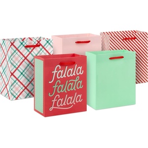 Hallmark 9″ Medium Christmas Gift Bag Bundle (Pack of 6; Little Houses and Trees, MerriestChristmas, Vintage Van with ChristmasTrees) – 5XGB4890(Fa la la la la)
