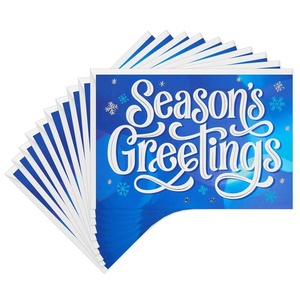 Hallmark Blue Christmas Cards Pack (10 Cards with Envelopes, Season’s Greetings) for Friends, Coworkers, Relatives