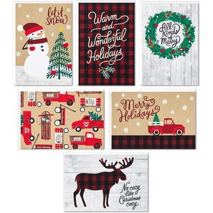 Hallmark Boxed Christmas Cards Assortment, Rustic Holidays (6 Designs, 24 Cards with Envelopes)(Rustic)