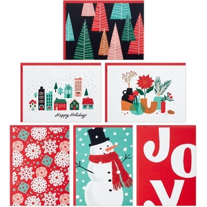 Hallmark Boxed Christmas Cards, Four Nutcrackers (40 Cards and 40 Envelopes)(Snowman  Plants  Snoflakes  Retro Trees)
