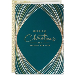 Hallmark Boxed Christmas Cards, Merriest Christmas (16 Cards and Envelopes)(Modern Elegant Christmas Holiday Cards)