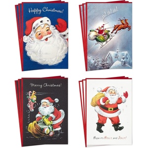 Hallmark Boxed Christmas Cards, Vintage Santa Claus (4 Designs, 12 Cards and Envelopes)