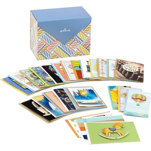 Hallmark Boxed Handmade Christmas Cards Assortment (Set of 20 Special Holiday Greeting Cards and Envelopes) (1XPX5639)(Herringbone)