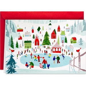Hallmark Boxed Holiday Cards, Snowy City with Glitter Accents (40 Cards with Envelopes)(5 inches by 7.2 inches)