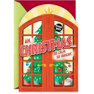 Hallmark Christmas Card (Playful Dog, Card Inside Design)(Musical Card  Funny Christmas Cat)