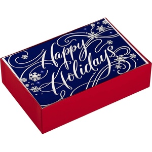 Hallmark Christmas Cards Boxed with Envelopes, Happy Holidays (40 Blue Holiday Cards)(40ct Blue Happy Holidays Cards)