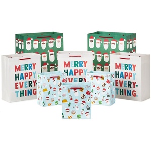 Hallmark Christmas Gift Bag Assortment (8 Holiday Bags; 3 Small 6″, 3 Medium 9″, 2 Large 13″) Multicultural Santa Claus, Merry Happy Everything, Tacos, Donuts, Pizza, for Kids, Teachers, Foodies