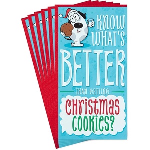 Hallmark Christmas Money or Gift Card Holders Assortment, Snowmen and Santa (6 Holiday Cards and Envelopes)(Christmas Dough  Pack of Money Holders)