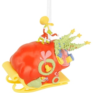 Hallmark Christmas Ornament, Dr. Seuss’s How the Grinch Stole Christmas! Grinch on Sleigh Ornament, Christmas Movie Gifts(Grinch)