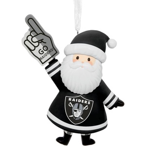 Hallmark Christmas Ornament, NFL Las Vegas Raiders Santa Fan Ornament, Gifts for Sports Fans(Las Vegas Raiders Santa)