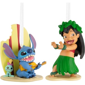 Hallmark Christmas Ornaments, Disney Lilo & Stitch Ornaments, Set of 2, Gifts for Disney Fans