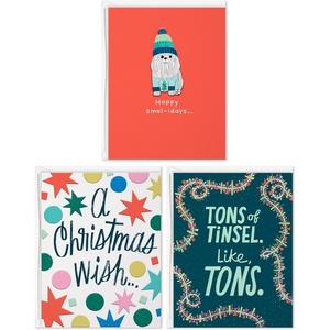 Hallmark Christmas Thank You Cards Assortment (10 Cards and 10 Envelopes)(Smol-idays  3 Assorted Cards with Envelopes)