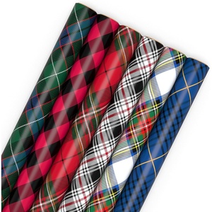 Hallmark Christmas Wrapping Paper Rolls – Black and Red Buffalo Plaid, Royal Stewart Tartan, Blue, Green (6 Rolls: 180 sq. ft. ttl.) for Holiday Parties, Hanukkah, Winter Weddings(Tartan and Plaid)