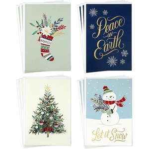 Hallmark Cute Christmas Card Assortment (16 Cards and Envelopes) Warm Wishes, Let it Glow(Let it Snow Holiday Card Assortment)