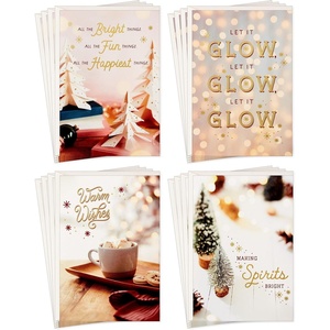 Hallmark Cute Christmas Card Assortment (16 Cards and Envelopes) Warm Wishes, Let it Glow(Warm Photography Holiday Card Assortment)