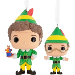 Hallmark Elf Buddy The Elf and Papa Elf Funko POP! Christmas Ornaments, Set of 2, Pop Culture Gifts