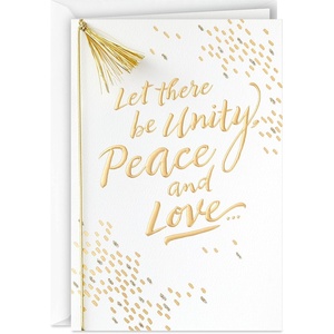 Hallmark Gold Christmas Cards (6 Cards with Envelopes) Peace on Earth, Dove(Unity  Peace and Love)
