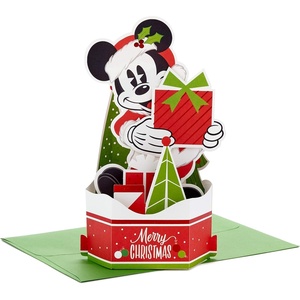 Hallmark Grinch Pop Up Christmas Card (Dr. Seuss’ How the Grinch Stole Christmas!) Signature Paper Wonder 3D Card(Mickey Mouse Santa Claus Pop Up)
